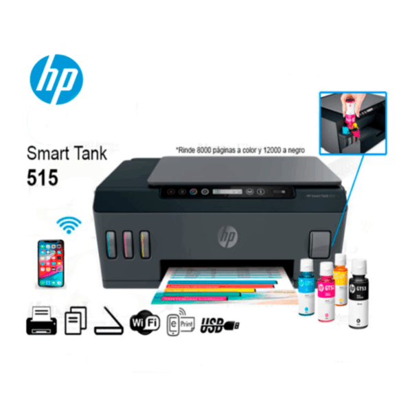 IMPRESORA HP SMART TANK 515 1TJ09A MULTIFUNCIONAL WI FI