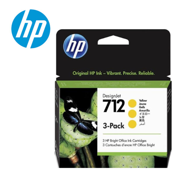 TINTA HP 3ED79A 712 DESIGNJET 3 PACK 29ml YELLOW
