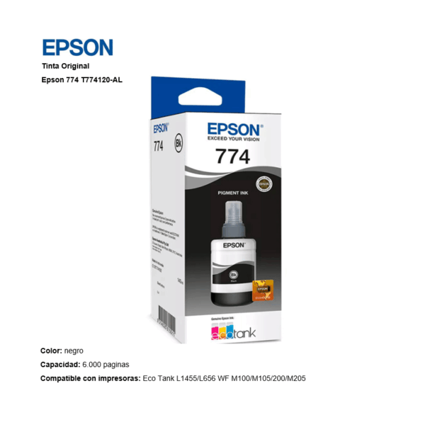 TINTA EPSON T774120-AL (774) NEGRO
