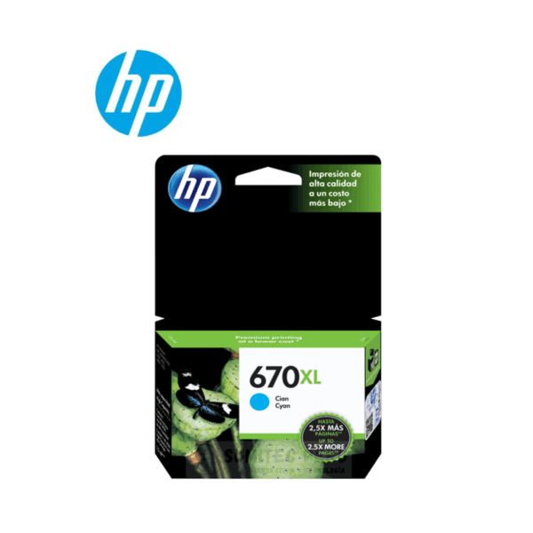 TINTA HP CZ118AL 670XL  CYAN 750 PAGINAS