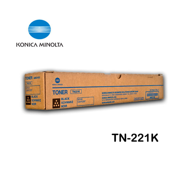 Toner Konica Minolta TN221 Black A8K3150  Bizhub C227, C287